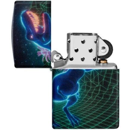 Zippo Lighter: Cyber Dino Design Glow-in-the-Dark 540 Color Finish | 46701
