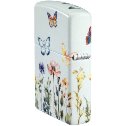 Zippo Lighter: 540 Color Glowing Butterflies Design Grey Finish | 46703