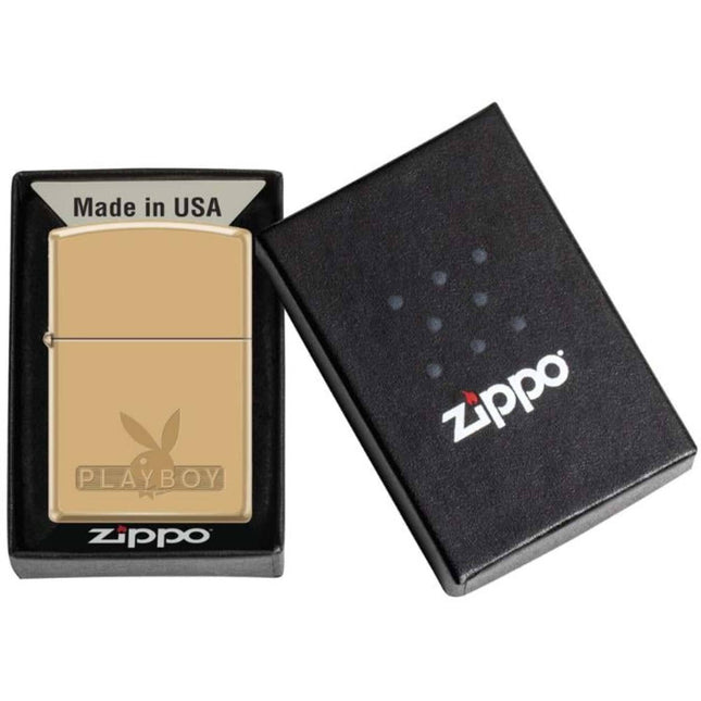 Zippo Lighter: Playboy Motif High Polish Brass Finish | 46731