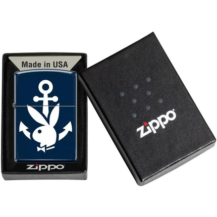 Zippo Lighter: Playboy Anchor Design Navy Blue Matte Finish | 46732