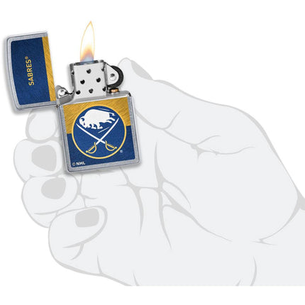 Zippo Lighter: Buffalo Sabres Design Street Chrome Finish | 48031