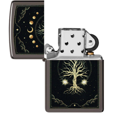 Zippo Windproof Lighter - Color Image Mystic Nature Design Metal Black Ice | 48636