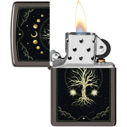 Zippo Windproof Lighter - Color Image Mystic Nature Design Metal Black Ice | 48636