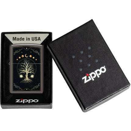 Zippo Windproof Lighter - Color Image Mystic Nature Design Metal Black Ice | 48636