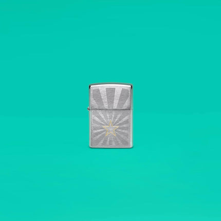 Zippo Lighter: Star Design Silver Classic Brushed Chrome | 48657