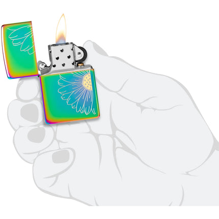 Zippo Lighter: Multi Color Daisy Design | 48668