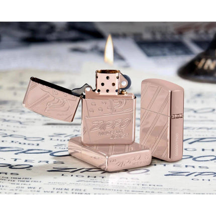 Zippo Lighter: Limited Edition Script Logo Design Rose | 48768