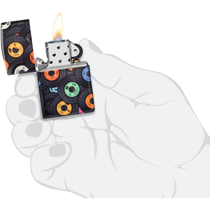 Zippo Lighter: Records Design Multi Color Finish | 48770