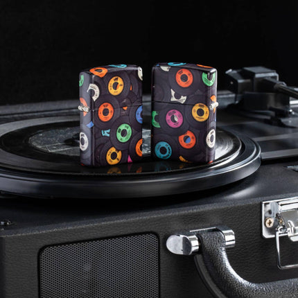 Zippo Lighter: Records Design Multi Color Finish | 48770
