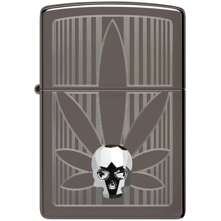 Zippo Lighter: Cannabis Crystal Skull Design | 48773