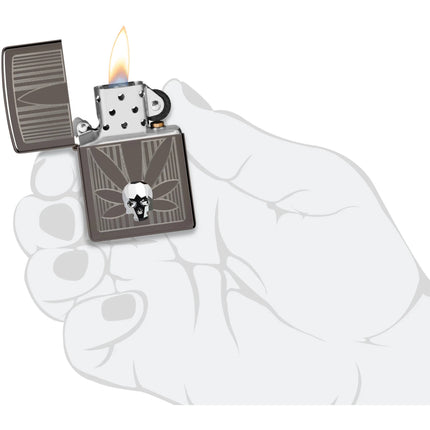 Zippo Lighter: Cannabis Crystal Skull Design | 48773