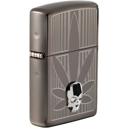 Zippo Lighter: Cannabis Crystal Skull Design | 48773