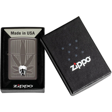 Zippo Lighter: Cannabis Crystal Skull Design | 48773