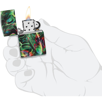 Zippo Lighter: Psychedelic Swirl Design Glow-in-the-Dark | 48774