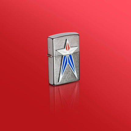 Zippo Lighter: Red White and Blue Star Design | 48903