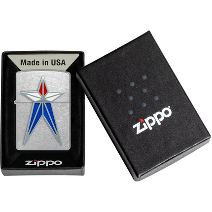 Zippo Lighter: Red White and Blue Star Design | 48903