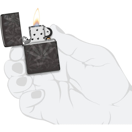 Zippo Lighter: Cannabis Design Photo 360 High Polish Black | 48924
