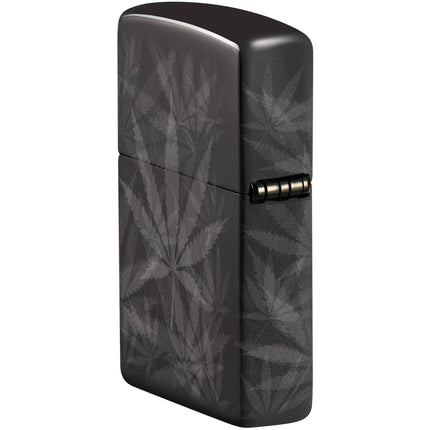 Zippo Lighter: Cannabis Design Photo 360 High Polish Black | 48924
