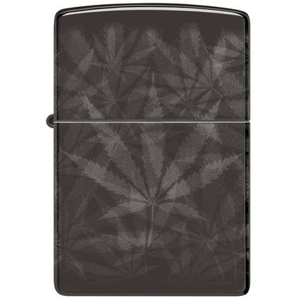Zippo Lighter: Cannabis Design Photo 360 High Polish Black | 48924