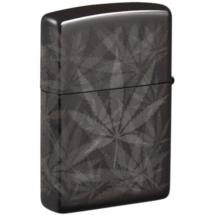 Zippo Lighter: Cannabis Design Photo 360 High Polish Black | 48924