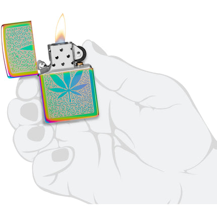 Zippo Lighter: Cannabis Design Multi Color Finish | 48925
