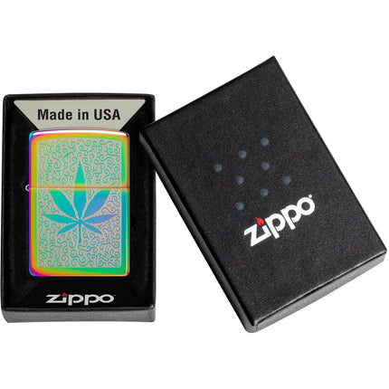 Zippo Lighter: Cannabis Design Multi Color Finish | 48925