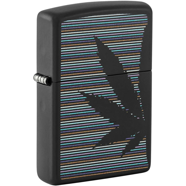 Zippo Lighter: Cannabis Design Classic Black Matte Finish | 48927