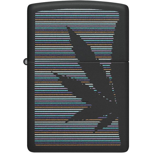 Zippo Lighter: Cannabis Design Classic Black Matte Finish | 48927