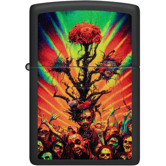 Zippo Lighter: Abstract Zombie Design Classic Black Matte | 48956