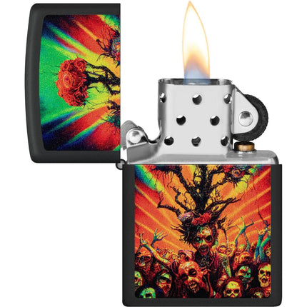 Zippo Lighter: Abstract Zombie Design Classic Black Matte | 48956