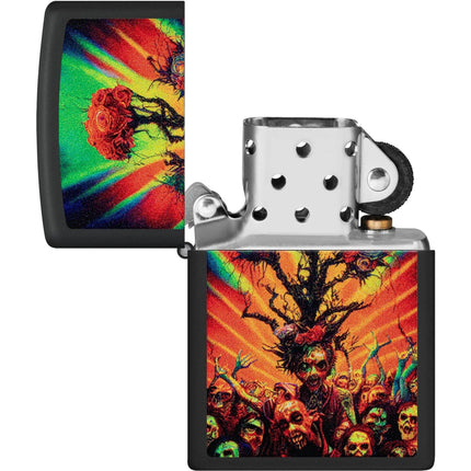 Zippo Lighter: Abstract Zombie Design Classic Black Matte | 48956