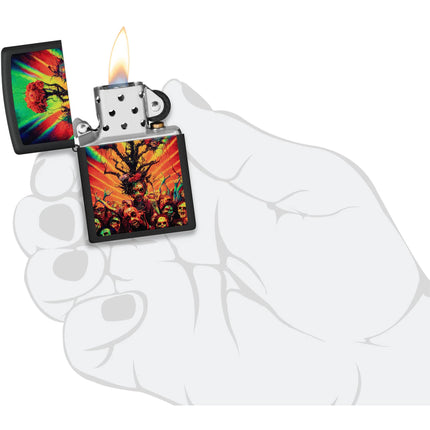 Zippo Lighter: Abstract Zombie Design Classic Black Matte | 48956