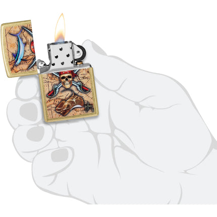Zippo Lighter: Guy Harvey Skull Treasure Map Design | 48966