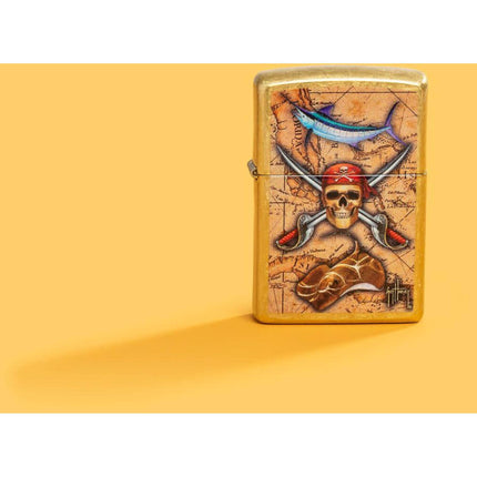 Zippo Lighter: Guy Harvey Skull Treasure Map Design | 48966