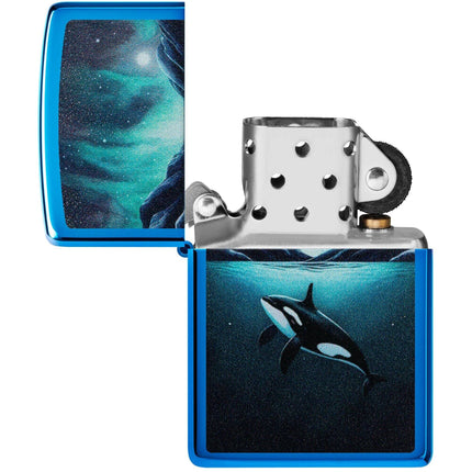 Zippo Lighter: Whale Design Blue | 48984