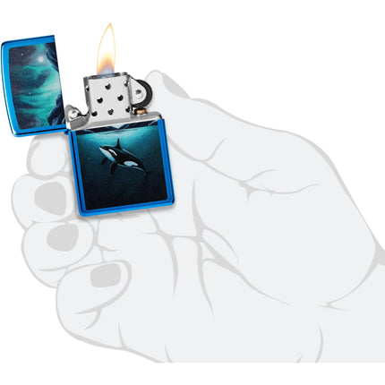 Zippo Lighter: Whale Design Blue | 48984
