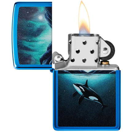 Zippo Lighter: Whale Design Blue | 48984