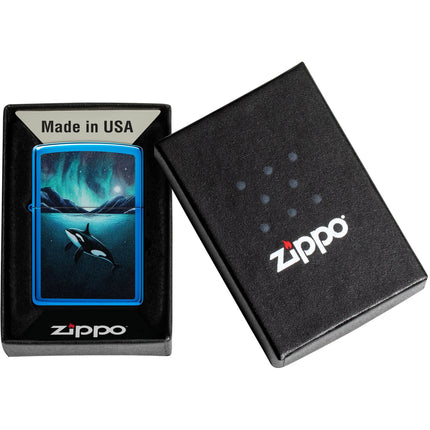 Zippo Lighter: Whale Design Blue | 48984