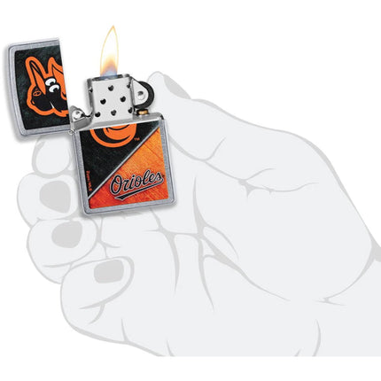 Zippo Lighter: MLB® Baltimore Orioles™ Street Chrome Finish | 49724