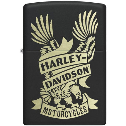 Zippo Lighter: Harley-Davidson® Design Black Matte Finish | 49826