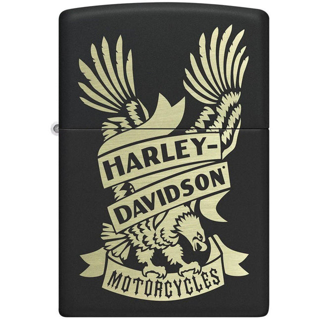 Zippo Lighter: Harley-Davidson® Design Black Matte Finish | 49826