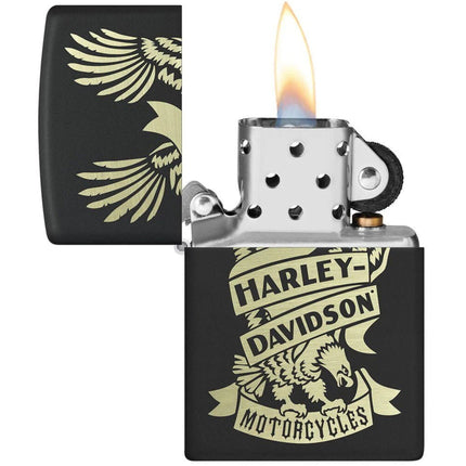 Zippo Lighter: Harley-Davidson® Design Black Matte Finish | 49826