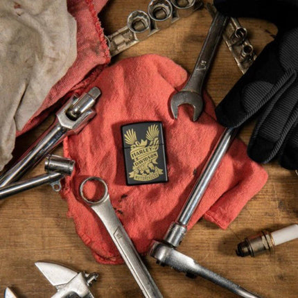 Zippo Lighter: Harley-Davidson® Design Black Matte Finish | 49826