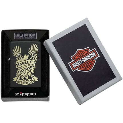Zippo Lighter: Harley-Davidson® Design Black Matte Finish | 49826