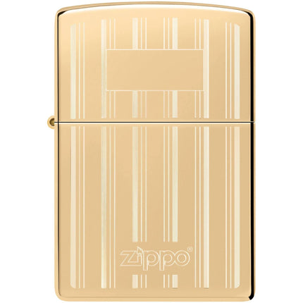 Zippo Lighter: Pinstripes High Polish Brass | 46011