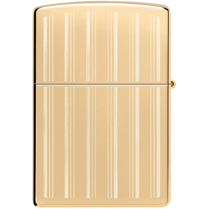 Zippo Lighter: Pinstripes High Polish Brass | 46011