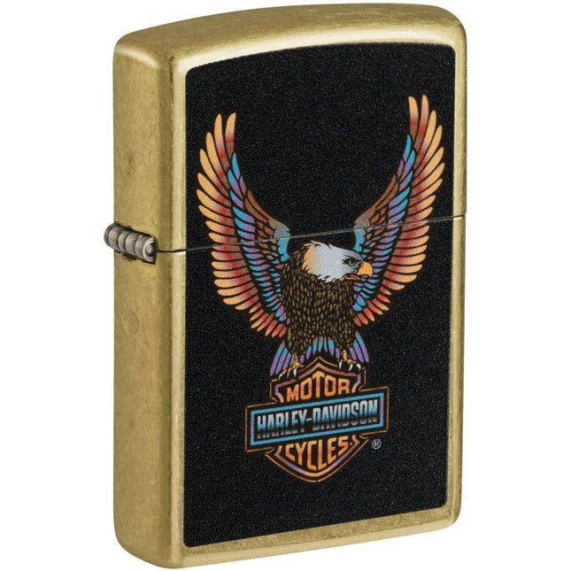 Zippo Lighter: Harley-Davidson® Eagle Design Street Brass Finish | 46678