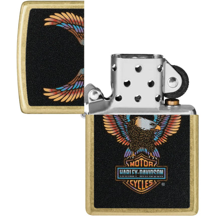 Zippo Lighter: Harley-Davidson® Eagle Design Street Brass Finish | 46678