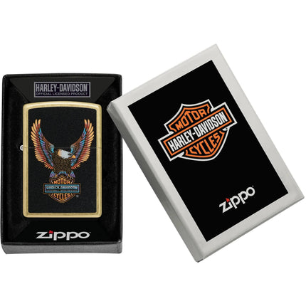 Zippo Lighter: Harley-Davidson® Eagle Design Street Brass Finish | 46678