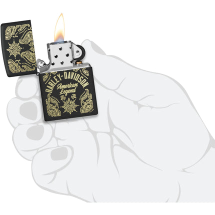 Zippo Lighter: Harley-Davidson® Classic Black Matte Finish | 46680
